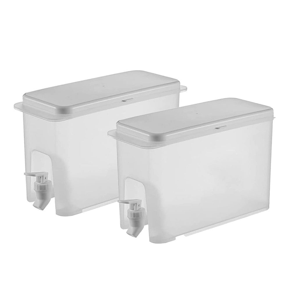 2Pcs 3.5L Cold Ice Kettle with Faucet Fruit Drink Dispenser Beverage Container