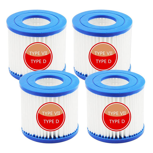 4 X For Intex D Bestway Type VII Pool Filter Cartridge Pool Filter Replacements