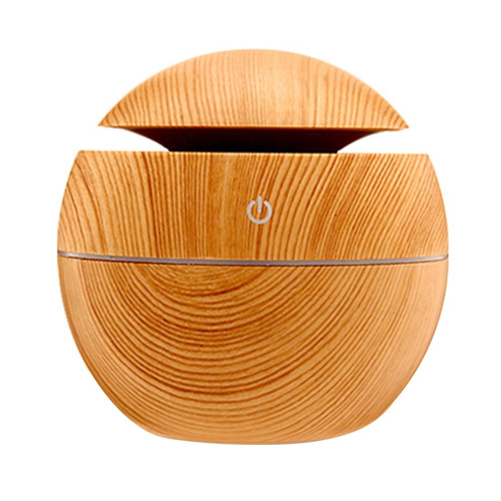 Air Humidifier USB Aromatherapy Diffuser LED Light Essential Oil Humidifier Light Brown