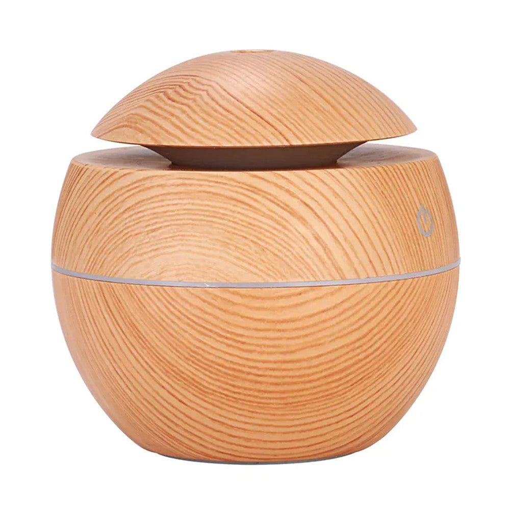 Air Humidifier USB Aromatherapy Diffuser LED Light Essential Oil Humidifier Light Brown