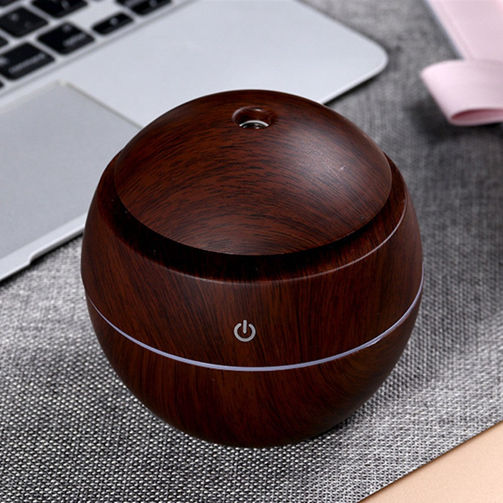 Air Humidifier USB Aromatherapy Diffuser LED Light Essential Oil Humidifier Dark Brown