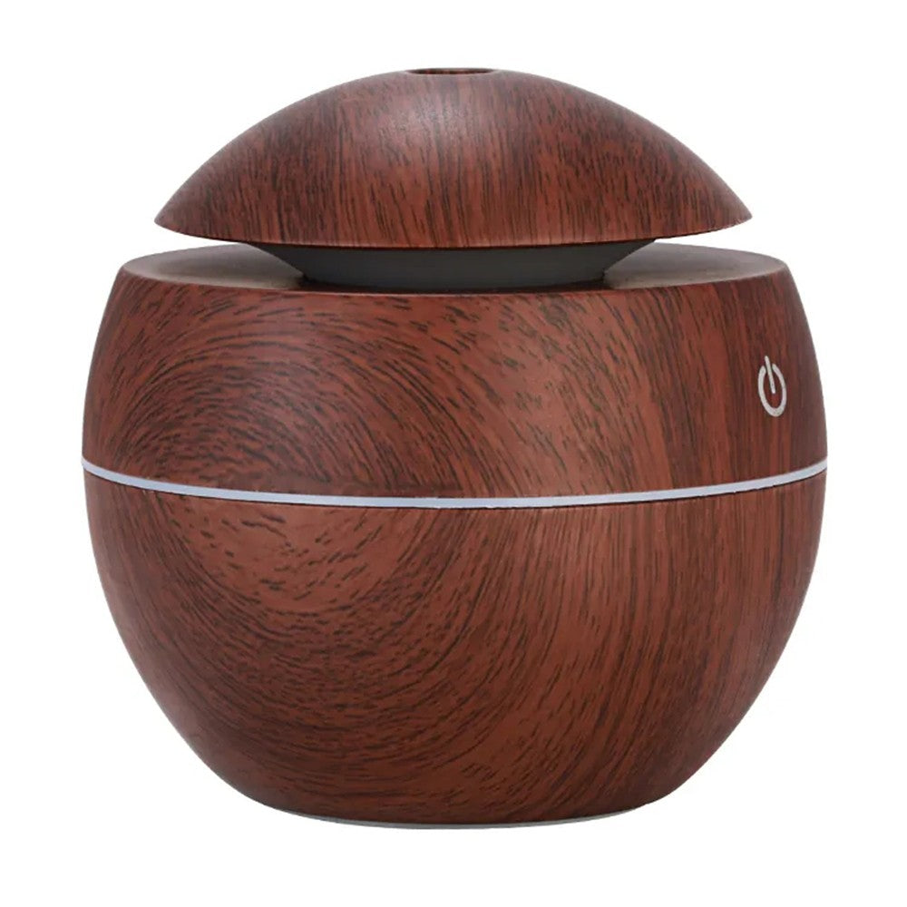 Air Humidifier USB Aromatherapy Diffuser LED Light Essential Oil Humidifier Dark Brown