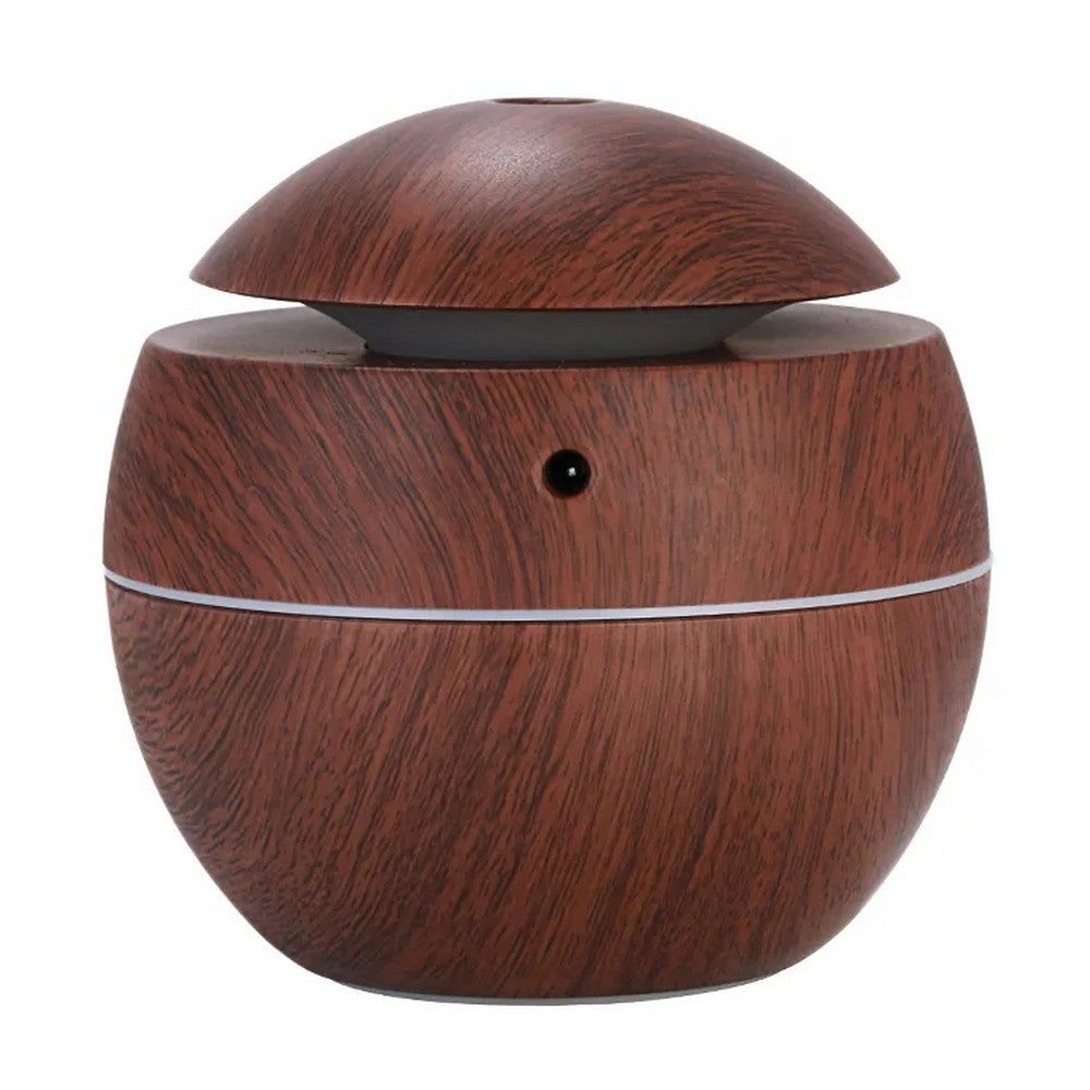 Air Humidifier USB Aromatherapy Diffuser LED Light Essential Oil Humidifier Dark Brown