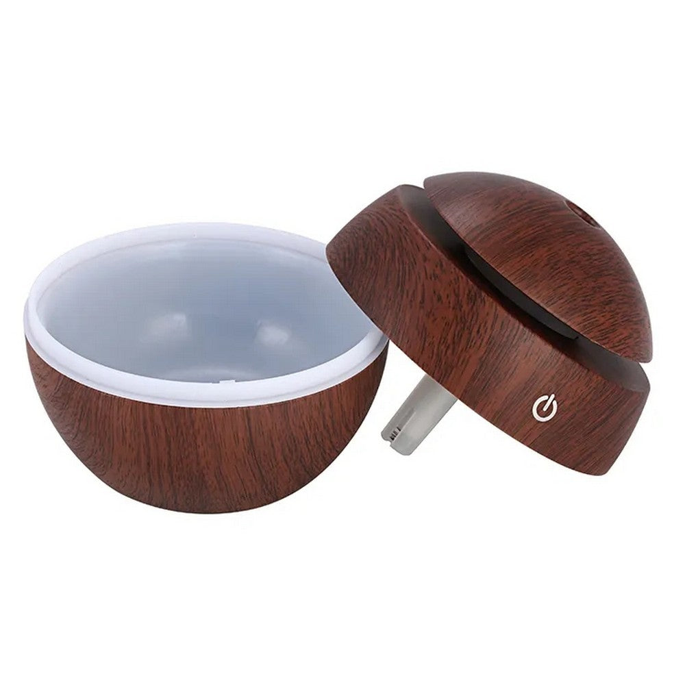 Air Humidifier USB Aromatherapy Diffuser LED Light Essential Oil Humidifier Dark Brown