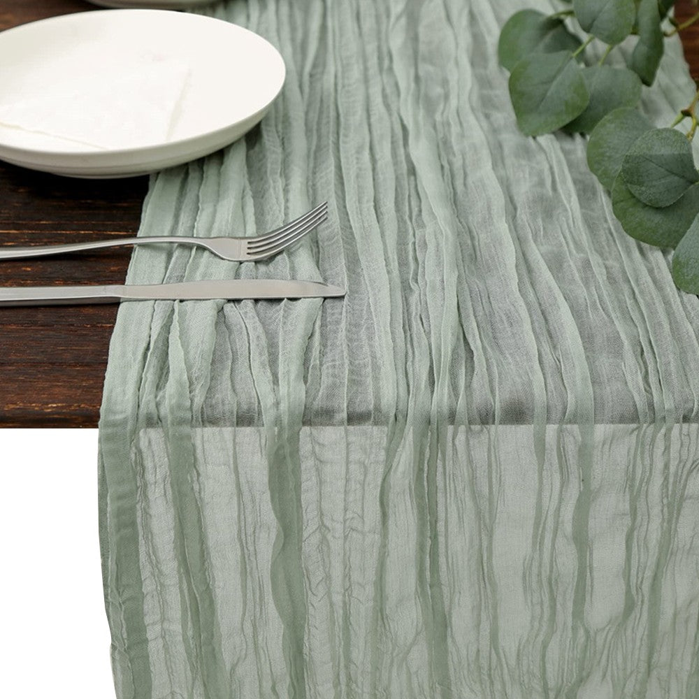 90x180cm Tulle Doily Table Runner Wedding Table Cloth Decor Light Green