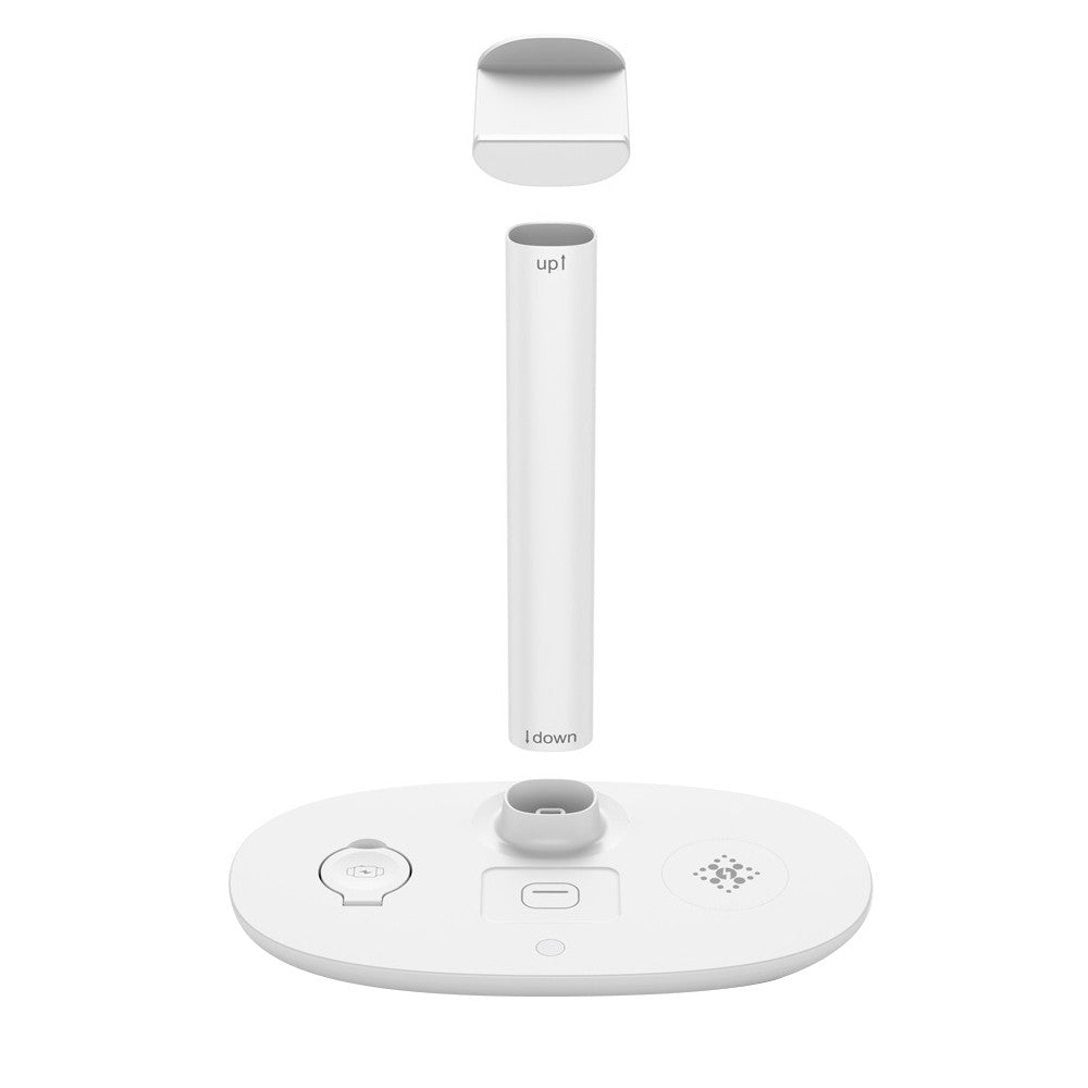 4 In 1 Qi Wireless Fast Charging Station Charging Dock Stand for Apple White