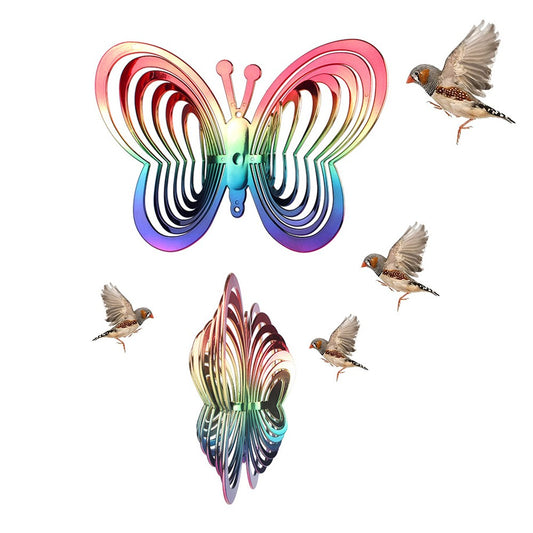 8Pcs Butterfly Shaped Bird Repeller Wind Spinner Garden Yard Hanging Ornament