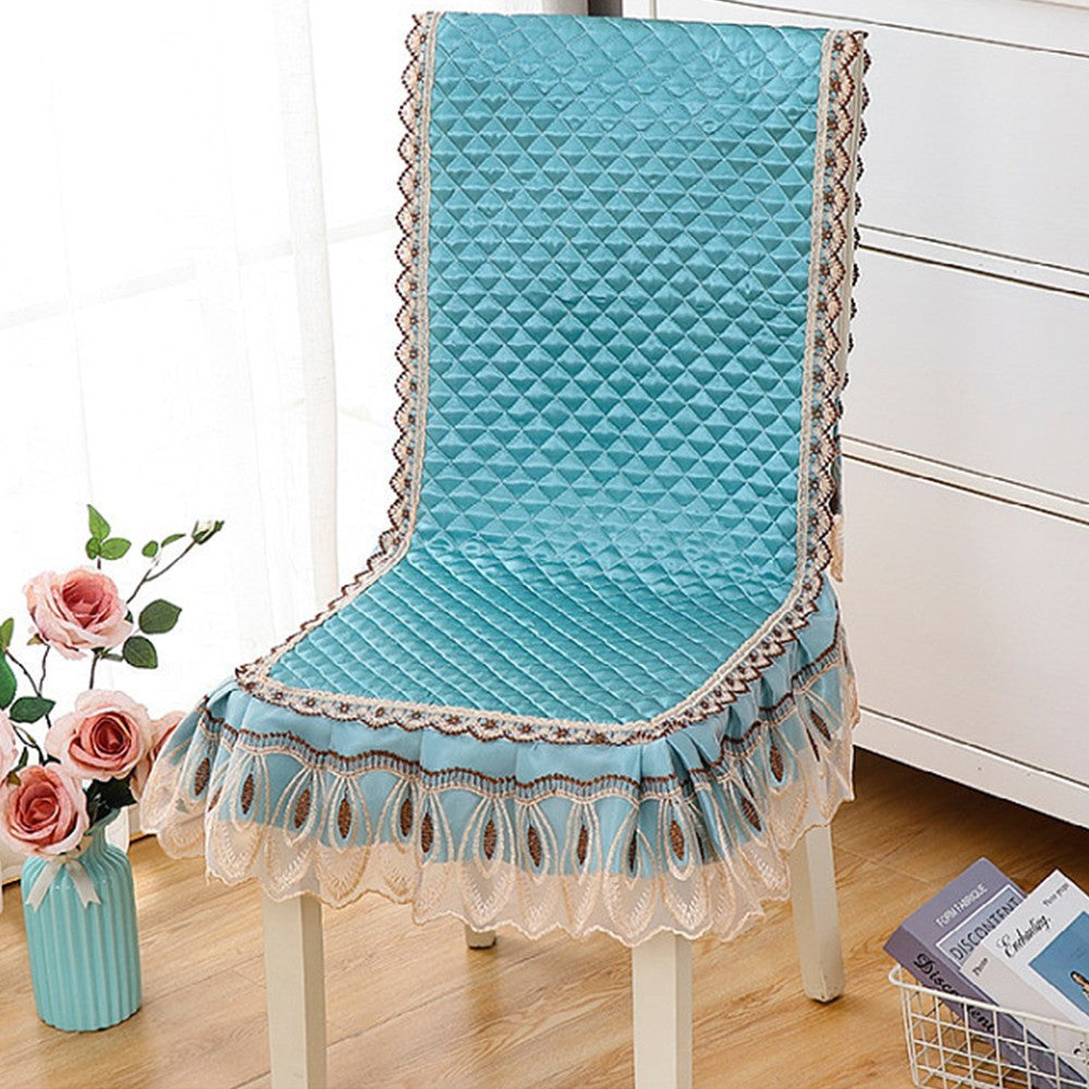 2 X Stretch Dining Chair Cover Non-Slip Thickened Slipcover Seat Cover Acid Blue