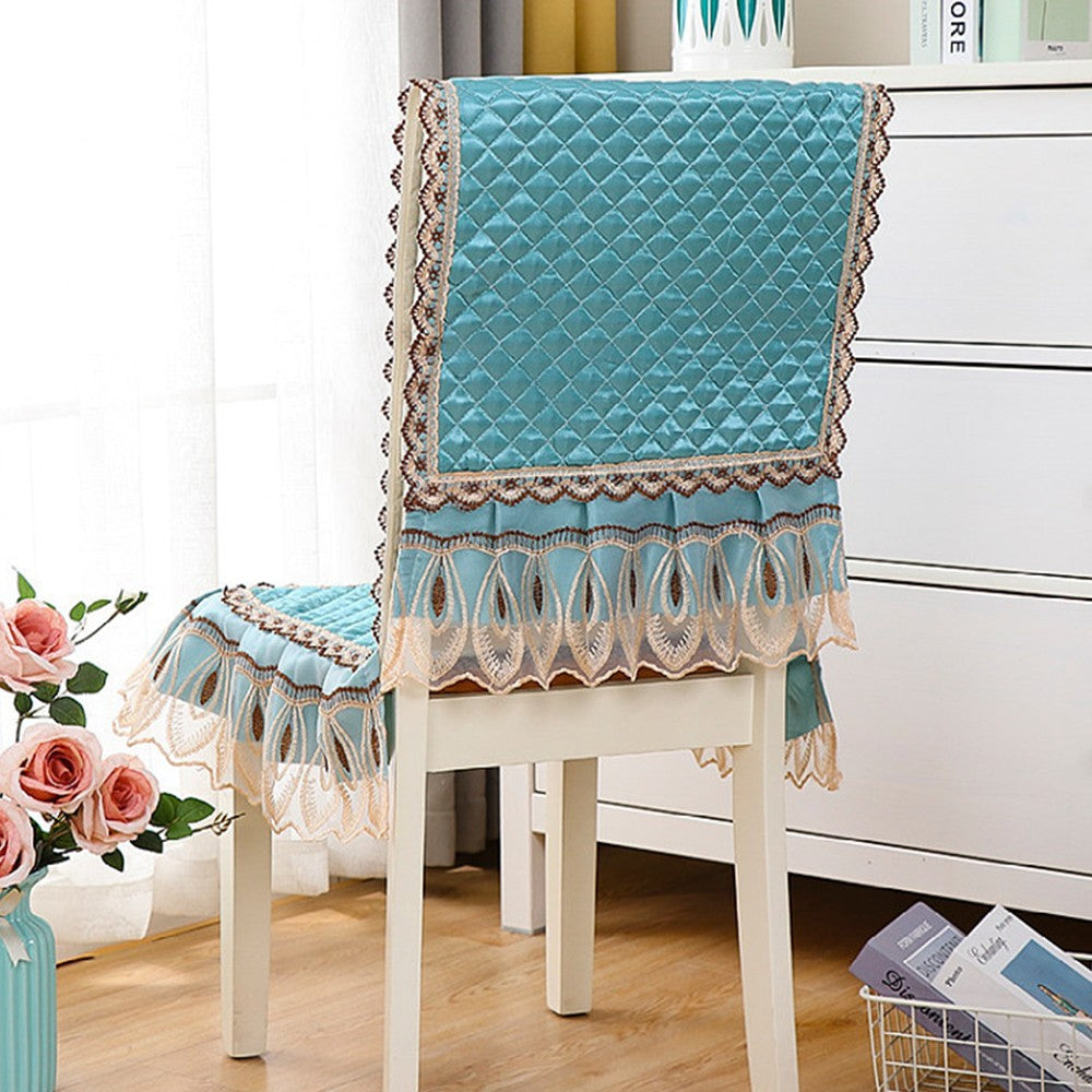 2 X Stretch Dining Chair Cover Non-Slip Thickened Slipcover Seat Cover Acid Blue