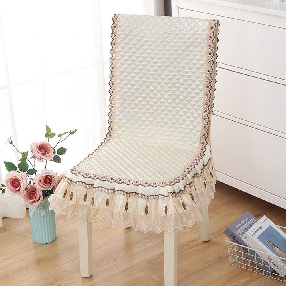 2 X Stretch Dining Chair Cover Non-Slip Thickened Slipcover Seat Cover Beige