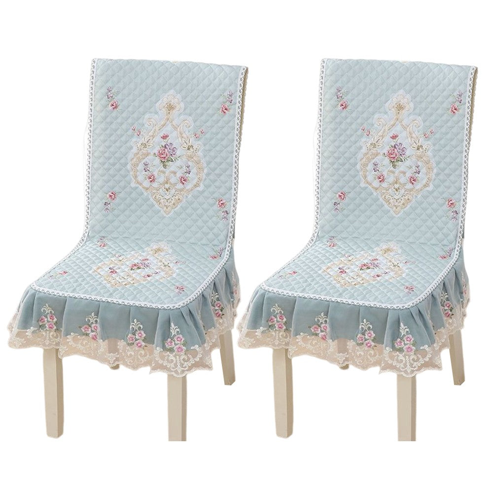 2 X Stretch Dining Chair Cover Non-Slip Thickened Slipcover Seat Cover Green