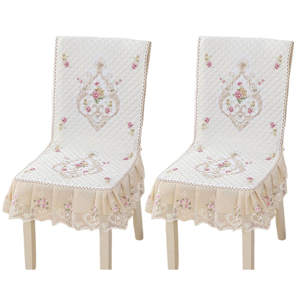 2 X Stretch Dining Chair Cover Non-Slip Thickened Slipcover Seat Cover White