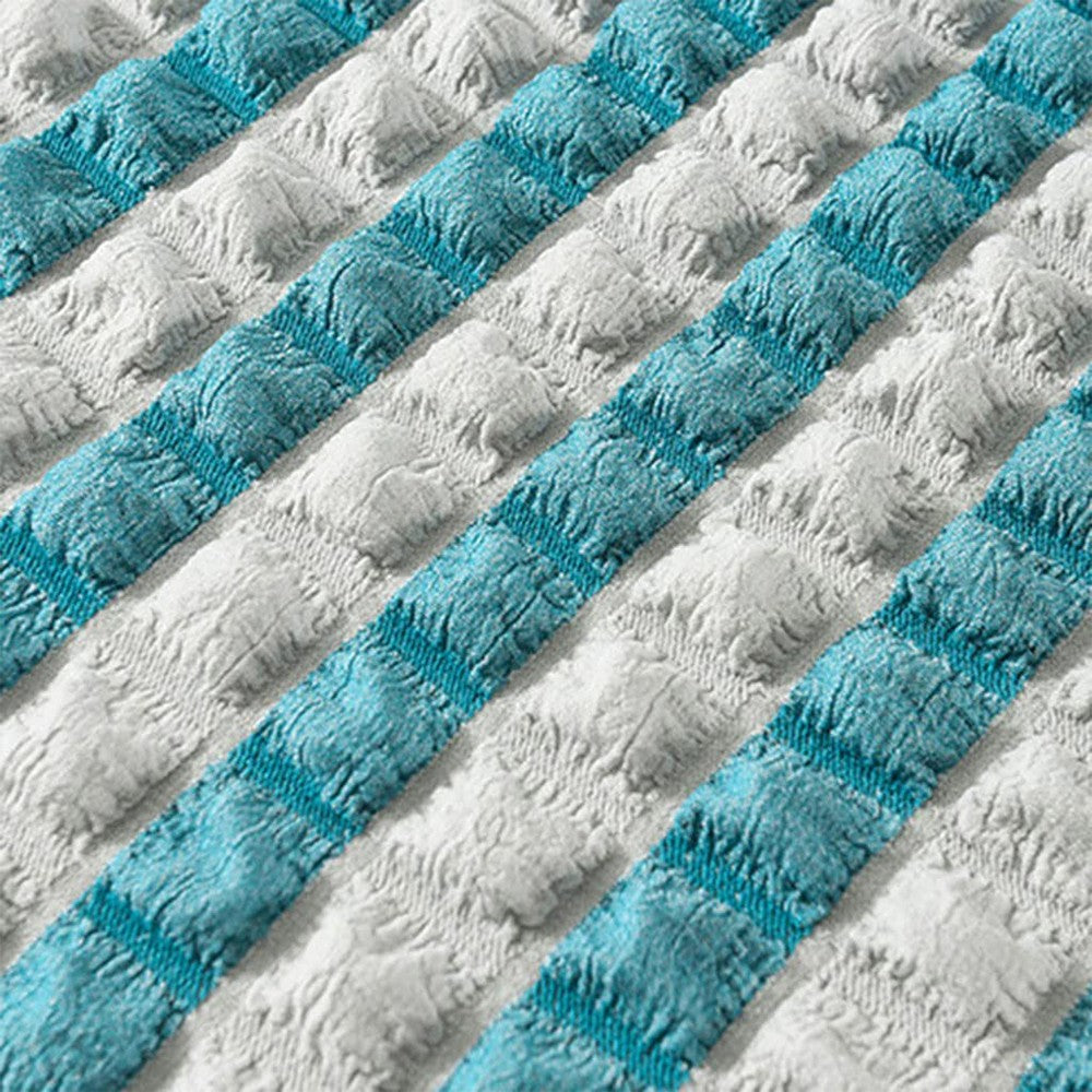 2 X Soft Fabric Dining Chair Cover Removable Chair Covers with Lace Skirt Blue