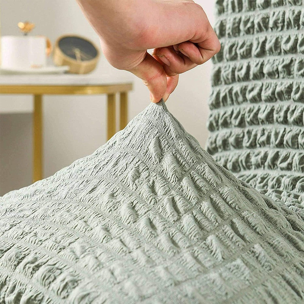 2 X Soft Fabric Dining Chair Cover Removable Chair Covers with Lace Skirt Green