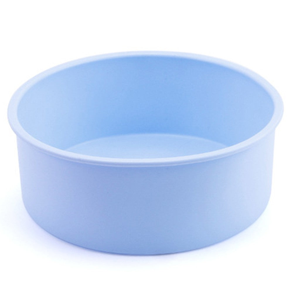 6 Inch Round Silicone Cake Pan Non-stick Baking Tray DIY Bakeware Mould Blue