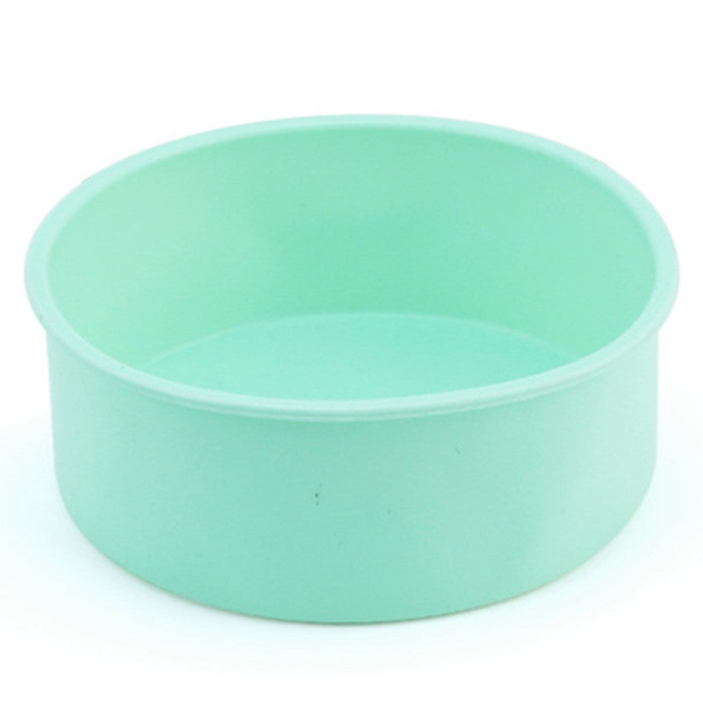 8 Inch Round Silicone Cake Pan Non-stick Baking Tray DIY Bakeware Mould Green