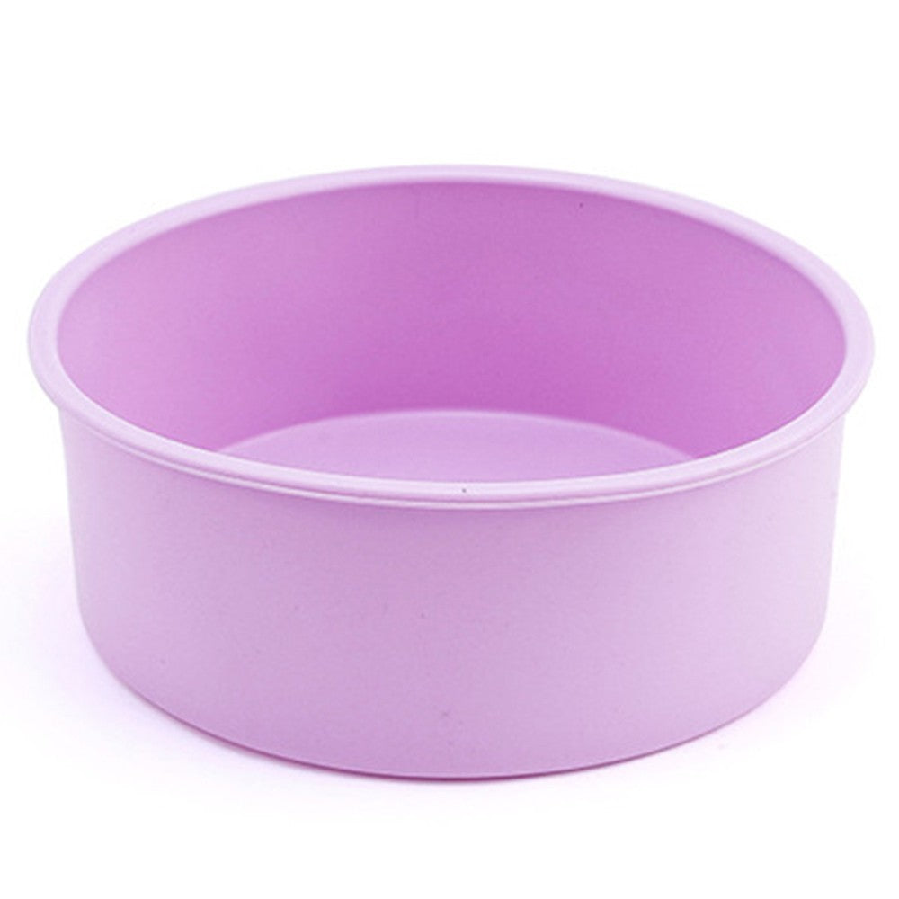 10 Inch Round Silicone Cake Pan Non-stick Baking Tray DIY Bakeware Mould Purple