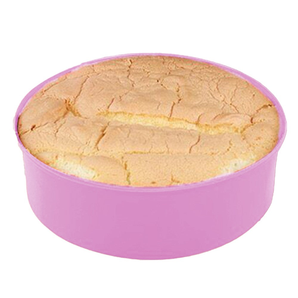 10 Inch Round Silicone Cake Pan Non-stick Baking Tray DIY Bakeware Mould Purple