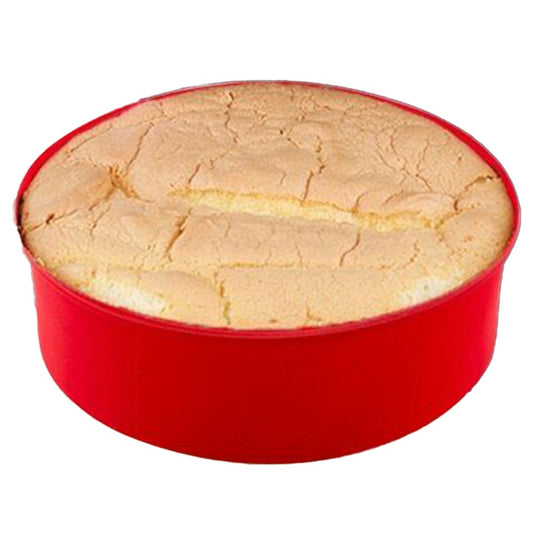 8 Inch Round Silicone Cake Pan Non-stick Baking Tray DIY Bakeware Mould Red