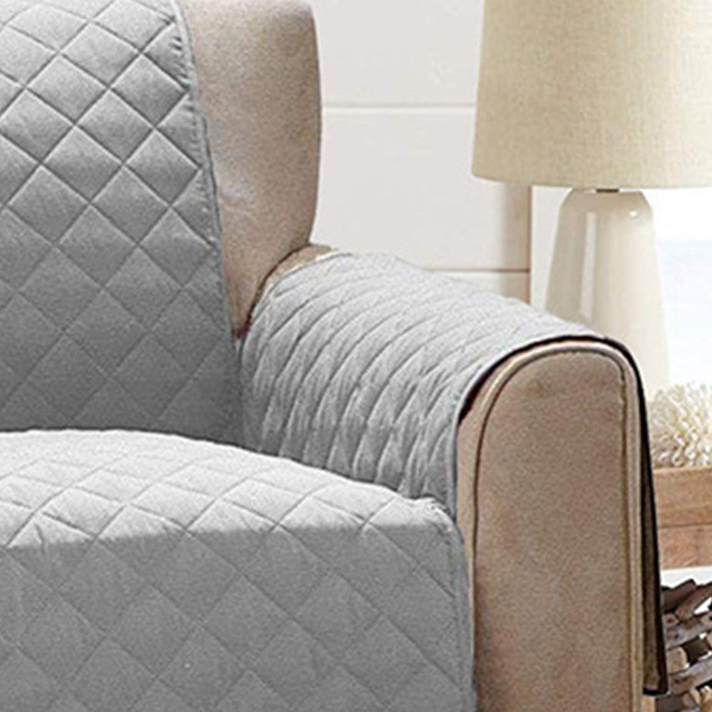 For 1-seater Couch Recliner Cover Sofa Slipcover Pet Sofa Mat Grey