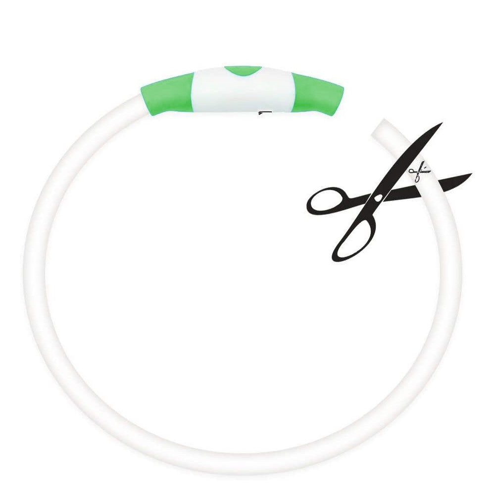 50cm Light-Up Pet Dog Collars Flashing Dog Collar USB Rechargeable Adjustable Pet Collar Green Light