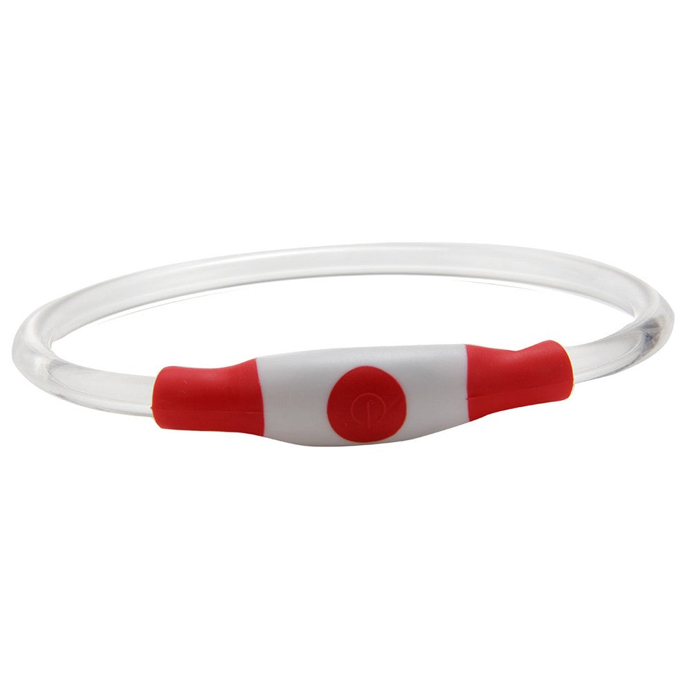 30cm Light-Up Pet Dog Collars Flashing Dog Collar USB Rechargeable Adjustable Pet Collar Red Light