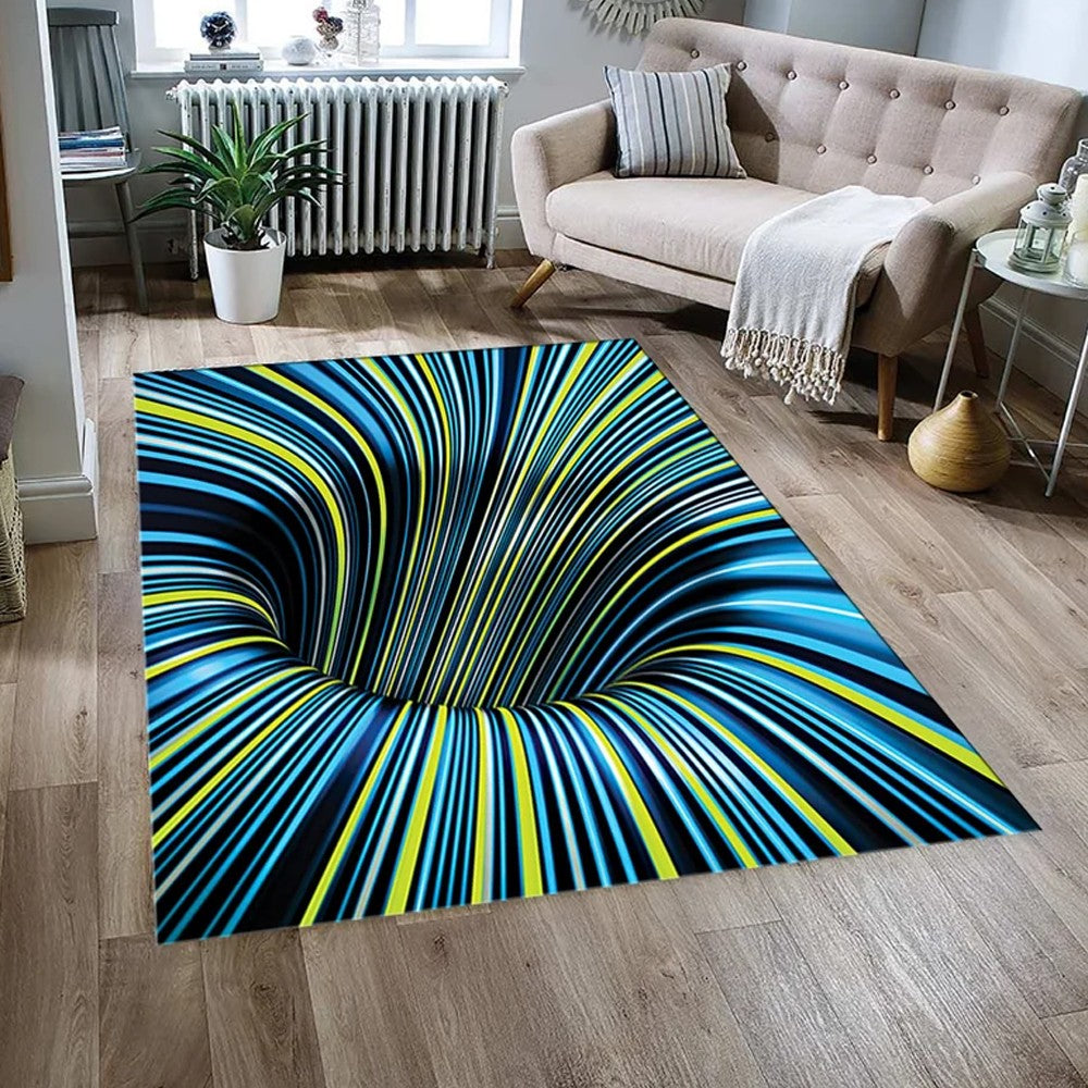120x160cm 3D Optical Illusion Floor Mat Non Slip Living Room Rug Carpet Style 1