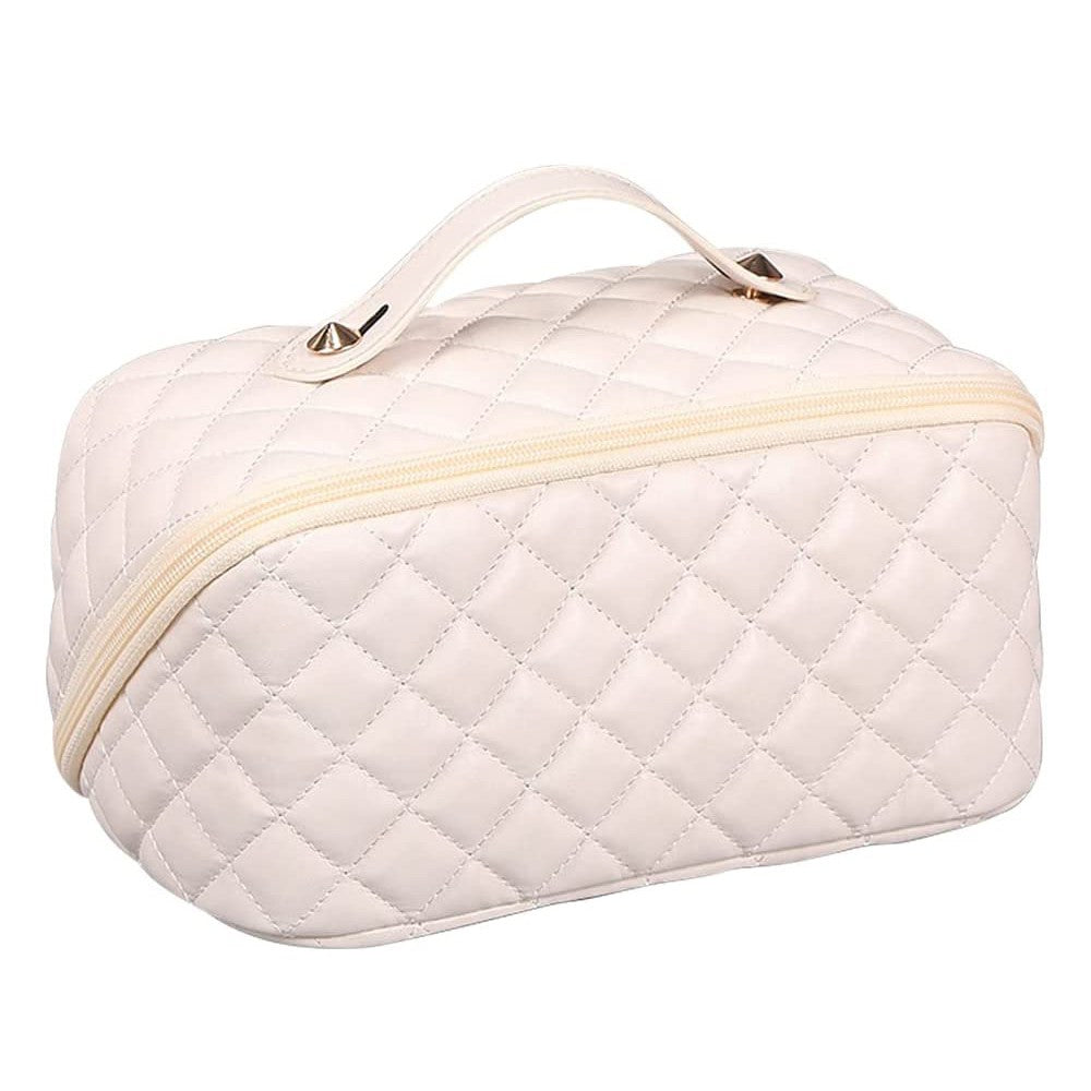 PU Leather Makeup Bags Travel Cosmetic Bag Skincare Bags Toiletry Bag White
