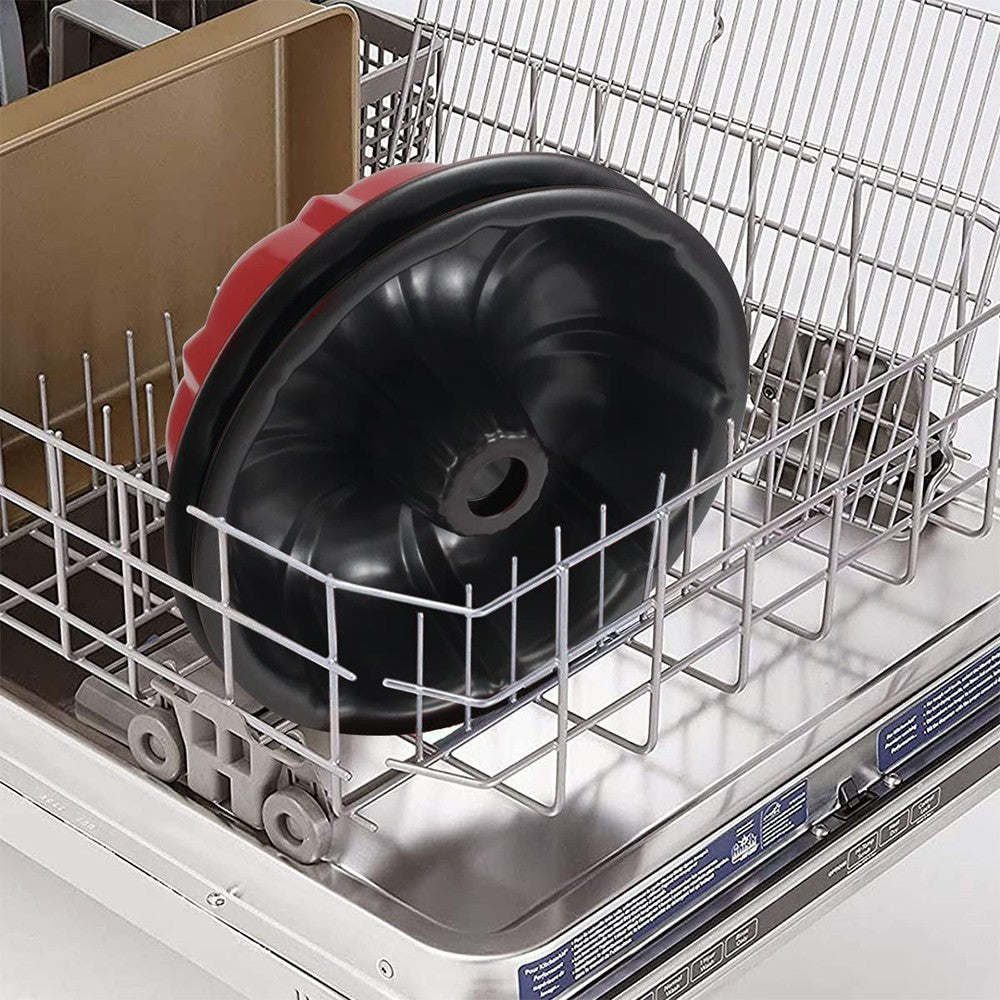 1 X Nonstick Bundt Cake Pan Cake Molds Carbon Steel Fluted Tube Cake Pans Baking Tools Red