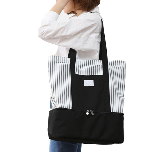 1 X Dual Compartment Insulated Lunch Bag Picnic Cooler Bag Portable Tote HandBag