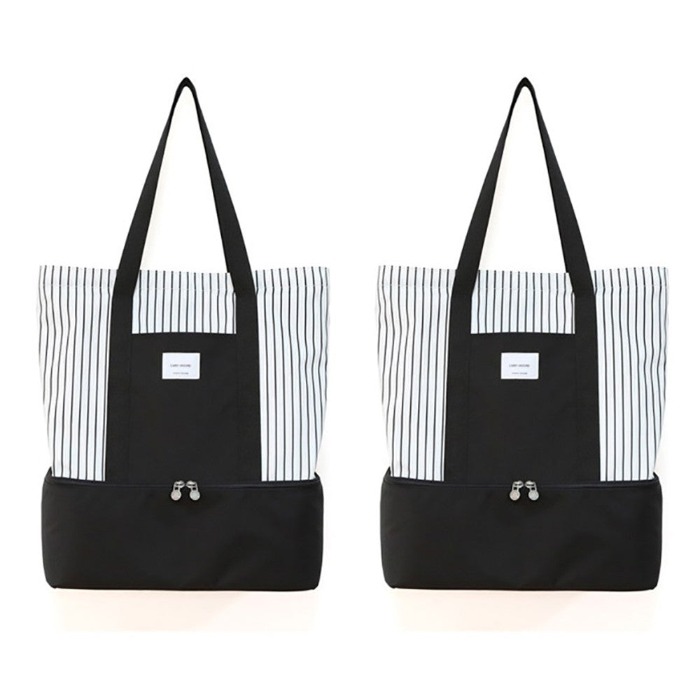 2 X Dual Compartment Insulated Lunch Bag Picnic Cooler Bag Portable Tote HandBag