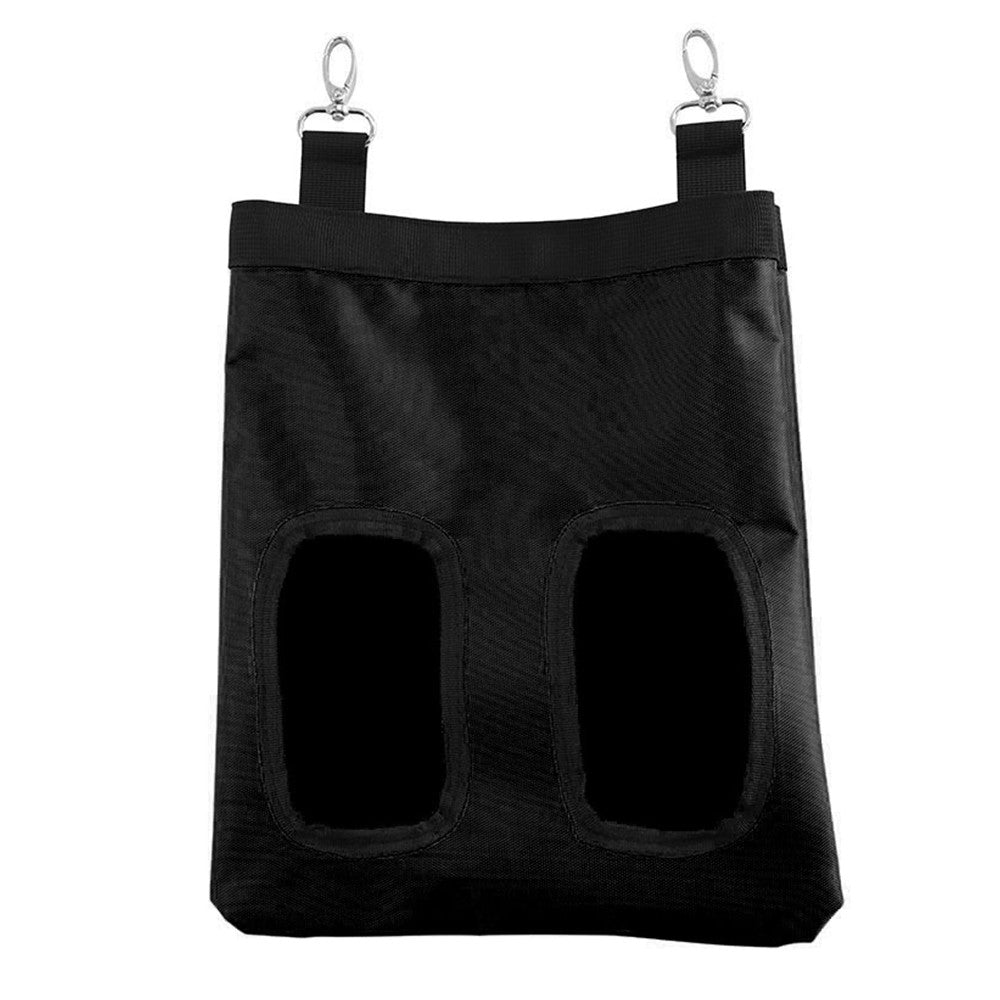 2-Hole Hanging Rabbit Hay Feeder Bag Guinea Pig Hay Bag Feeder Storage Bag