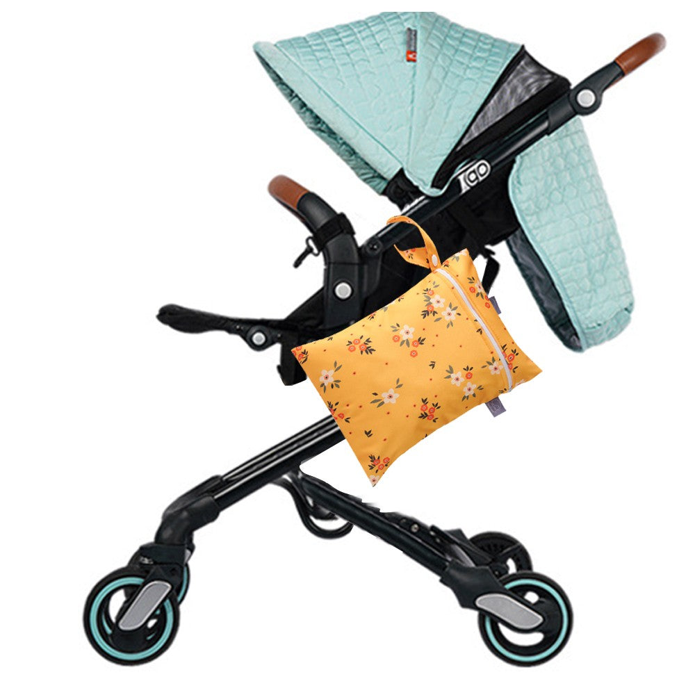 2Pcs Printed Water Resistant Dry Wet Bag Reusable Diaper Storage Bag Swimsuits Bag