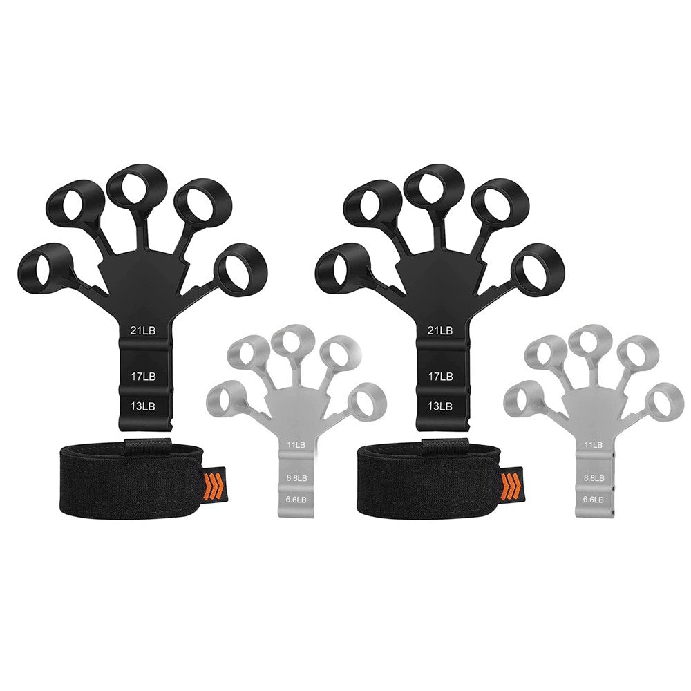 2 X Set of 2Pcs Finger Exerciser Hand Grip Strength Trainer Finger Strengthener