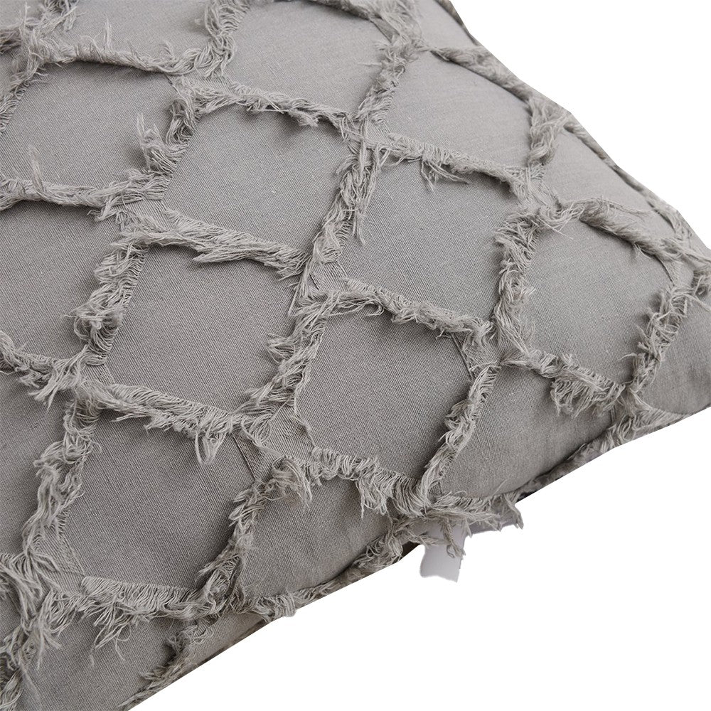 2Pcs Grey Cotton Linen Pillowcase Cushion Covers Sofa Throw Pillow Case WITHOUT PILLOW