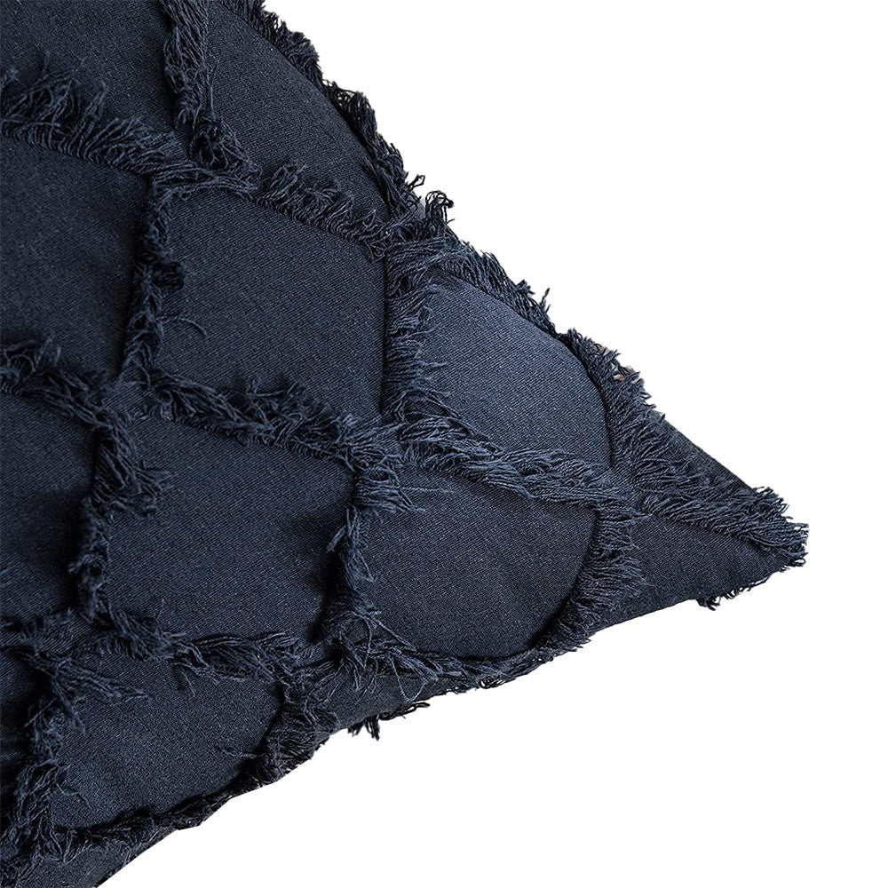 2Pcs Navy Blue Cotton Linen Pillowcase Cushion Covers Sofa Throw Pillow Case WITHOUT PILLOW