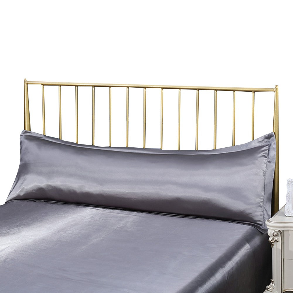 48x150cm Silver Grey Satin Long Pillowcase Soft Faux Silk Pillow Cover Double Body Pillow Case