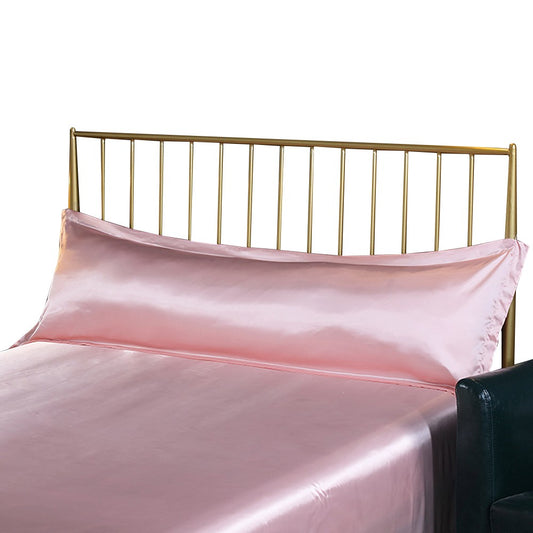 48x150cm Pink Satin Long Pillowcase Soft Faux Silk Pillow Cover Double Body Pillow Case