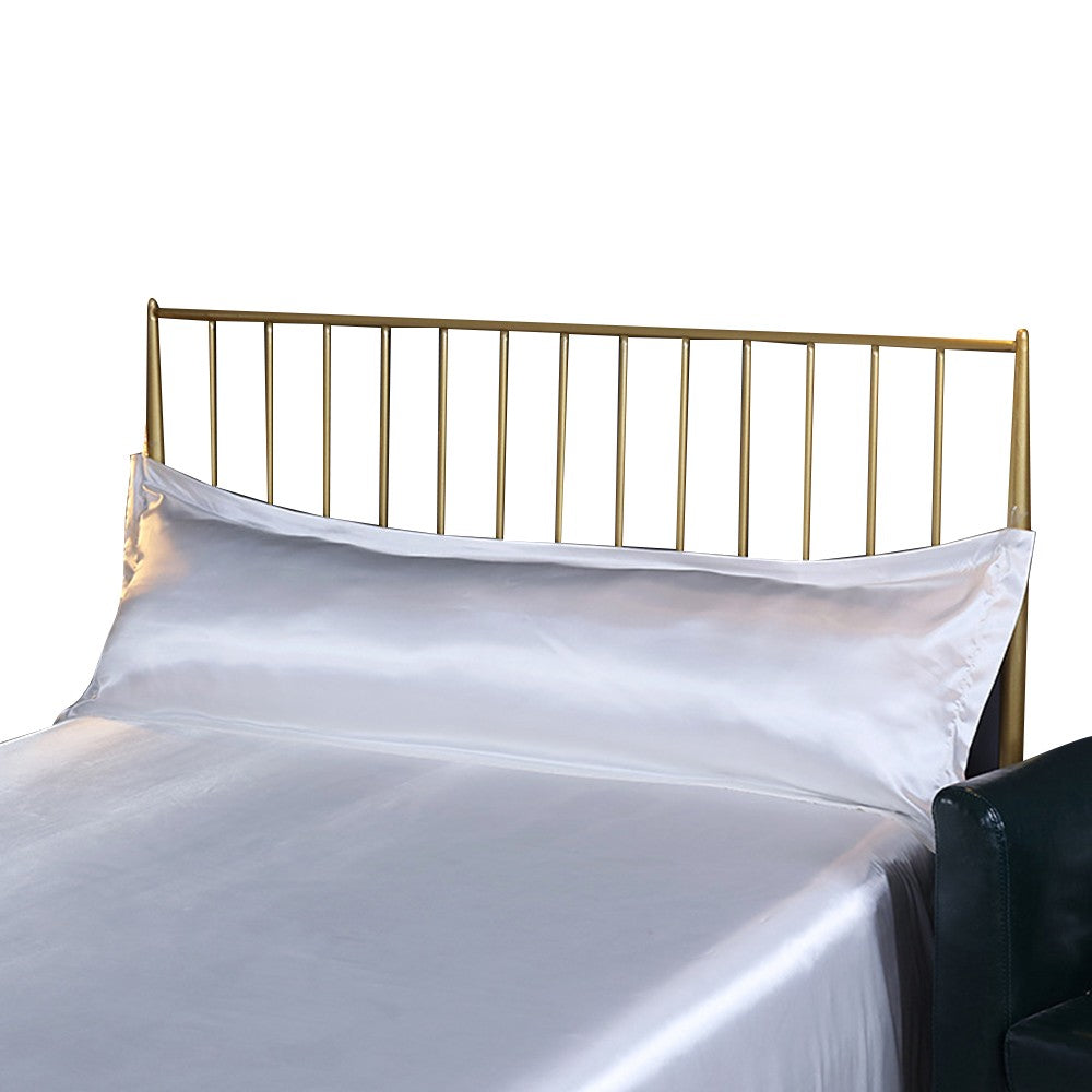 48x150cm White Satin Long Pillowcase Soft Faux Silk Pillow Cover Double Body Pillow Case