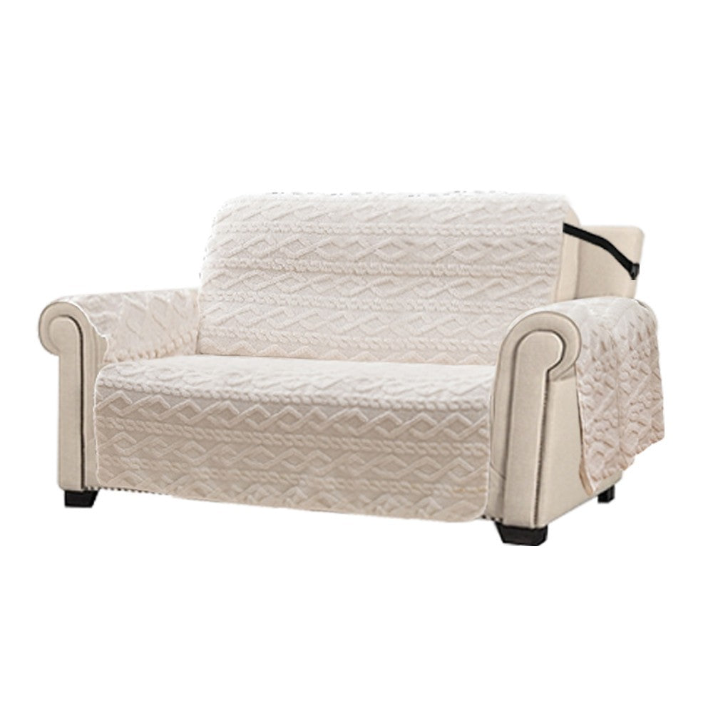 For 2-Seater T-shaped Recliner Couch Cover Recliner Cushion Slipcover Beige