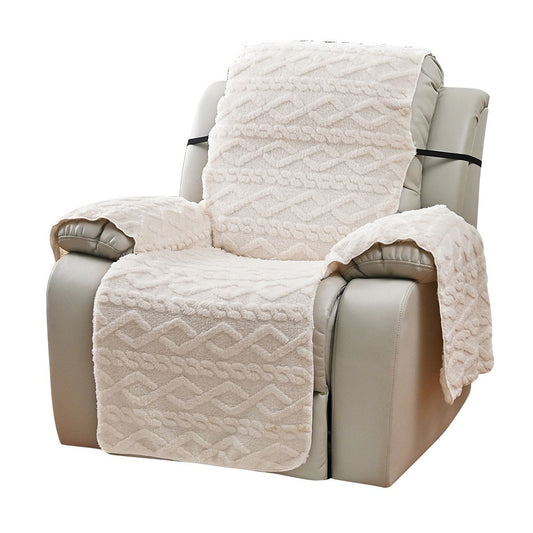 For 1-Seater T-shaped Recliner Couch Cover Recliner Cushion Slipcover Beige