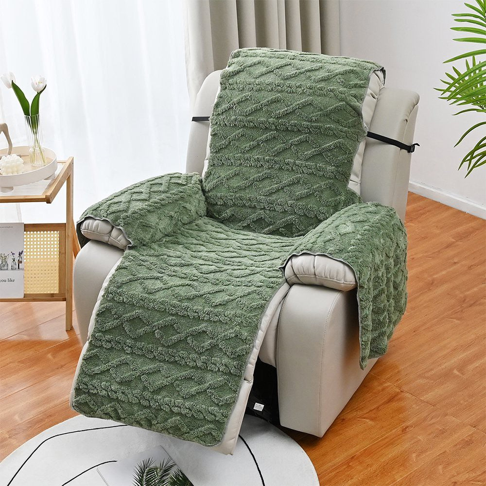 For 3-Seater T-shaped Recliner Couch Cover Recliner Cushion Slipcover Green