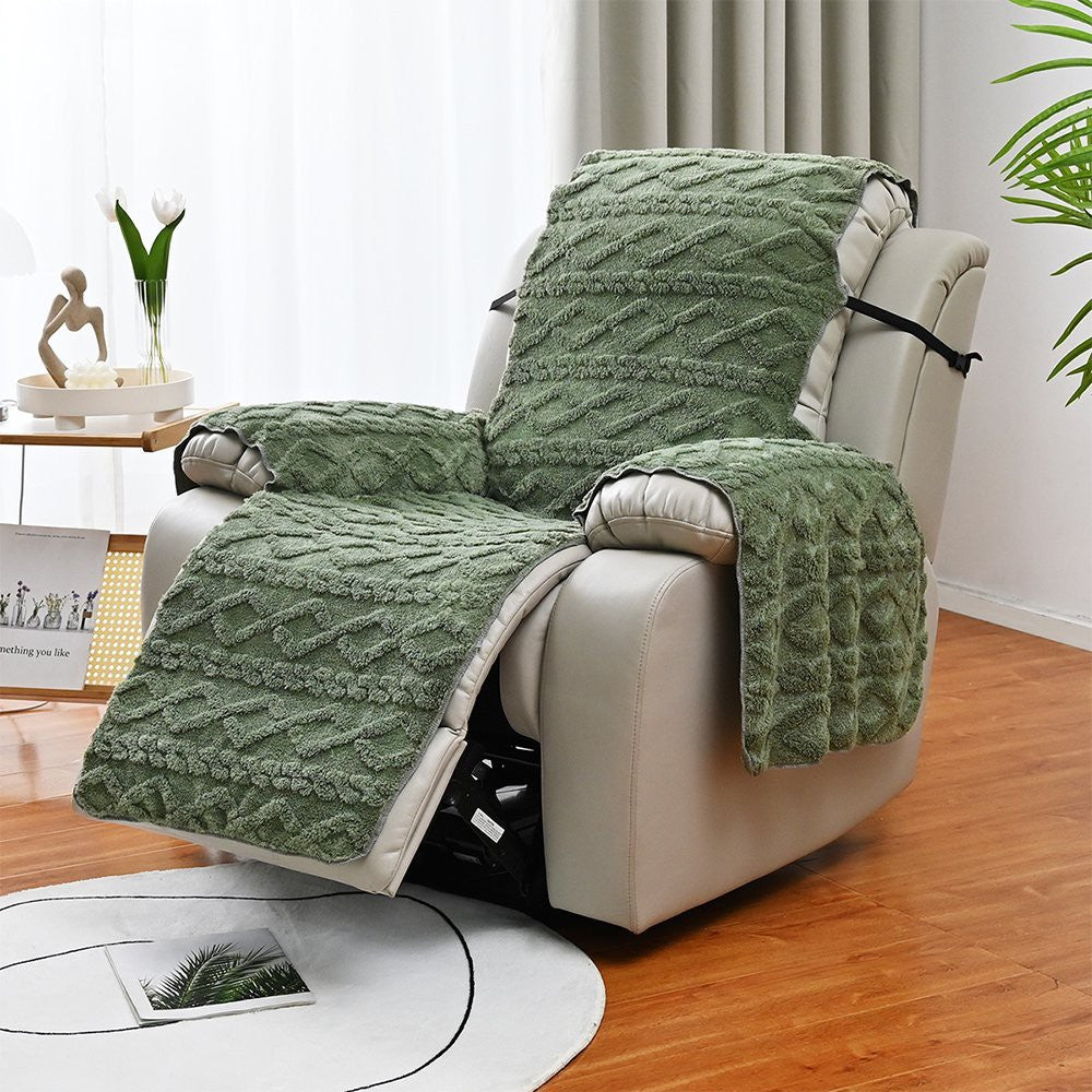 For 3-Seater T-shaped Recliner Couch Cover Recliner Cushion Slipcover Green