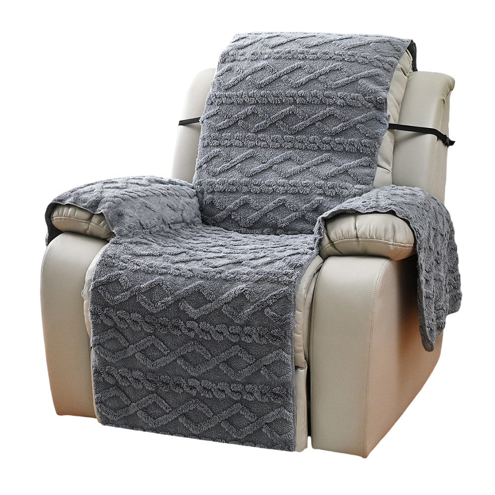 For 1-Seater T-shaped Recliner Couch Cover Recliner Cushion Slipcover Grey