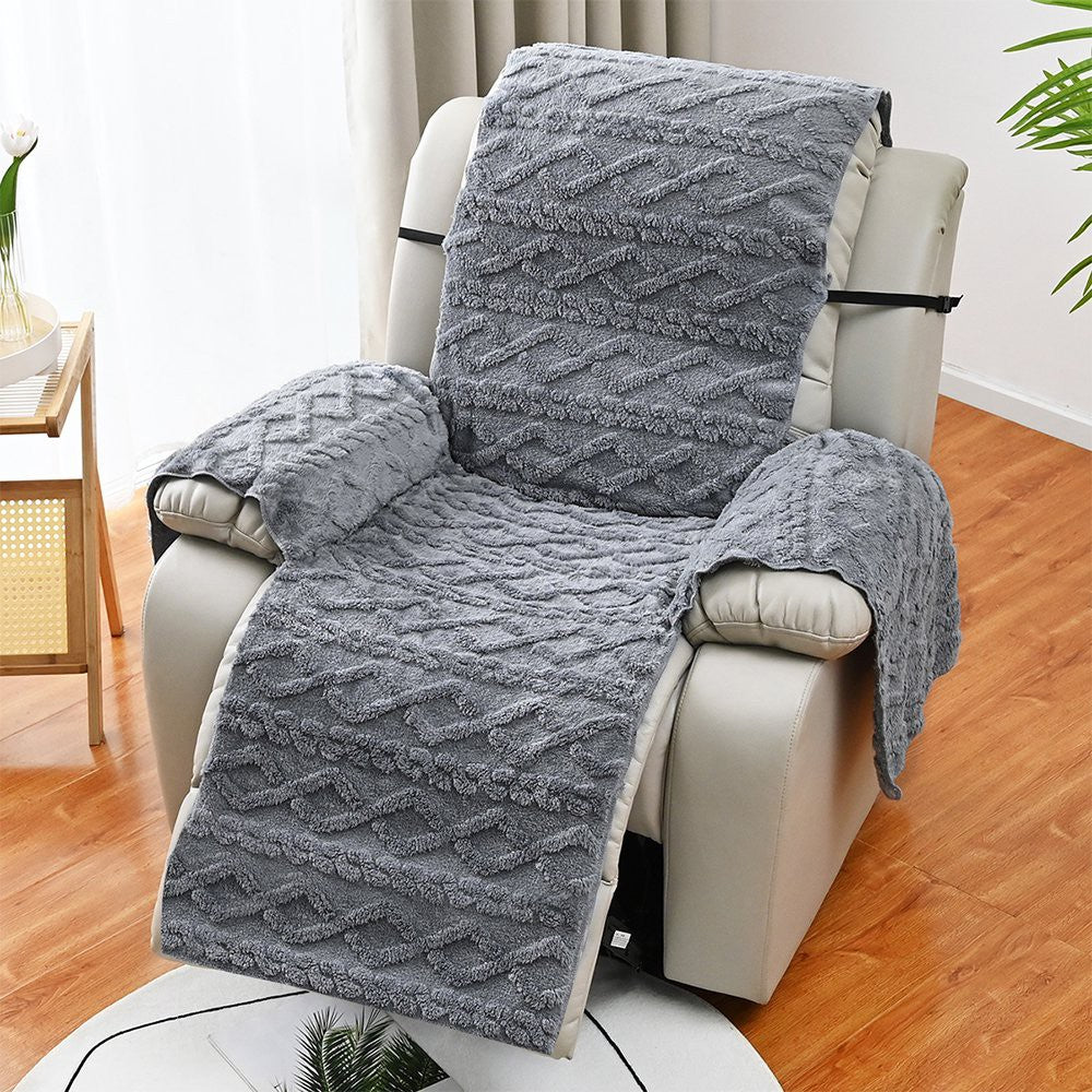 For 1-Seater T-shaped Recliner Couch Cover Recliner Cushion Slipcover Grey