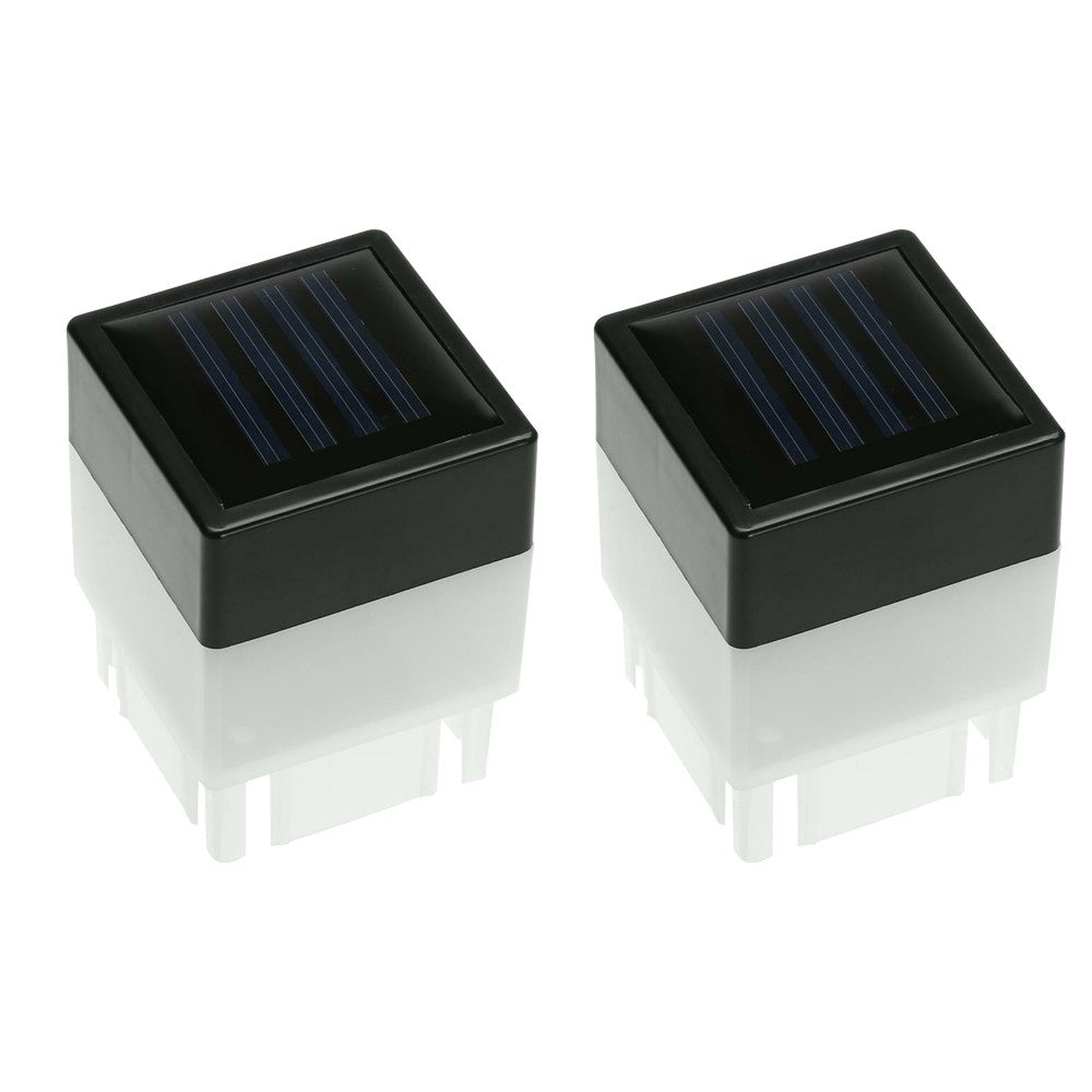 2 X Solar Powered Fence Post Cap Lights LED Pool Lamp Outdoor Light Warm Lights