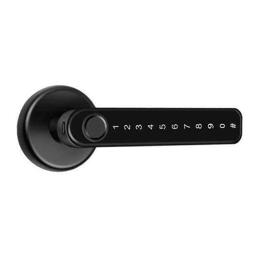 Black Smart Fingerprint Door Lock Set Electronic Handle Door Lock Digital Password Door Lock