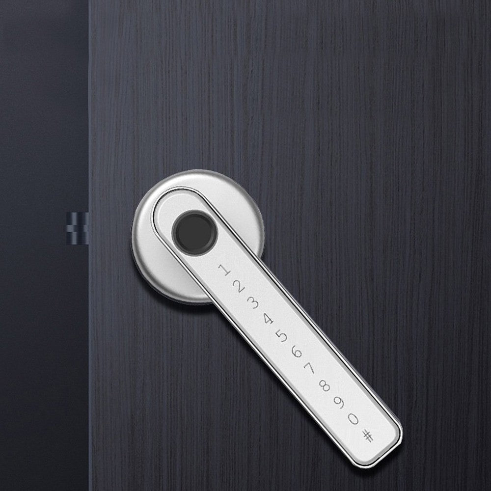 Silver Smart Fingerprint Door Lock Set Electronic Handle Door Lock Digital Password Door Lock