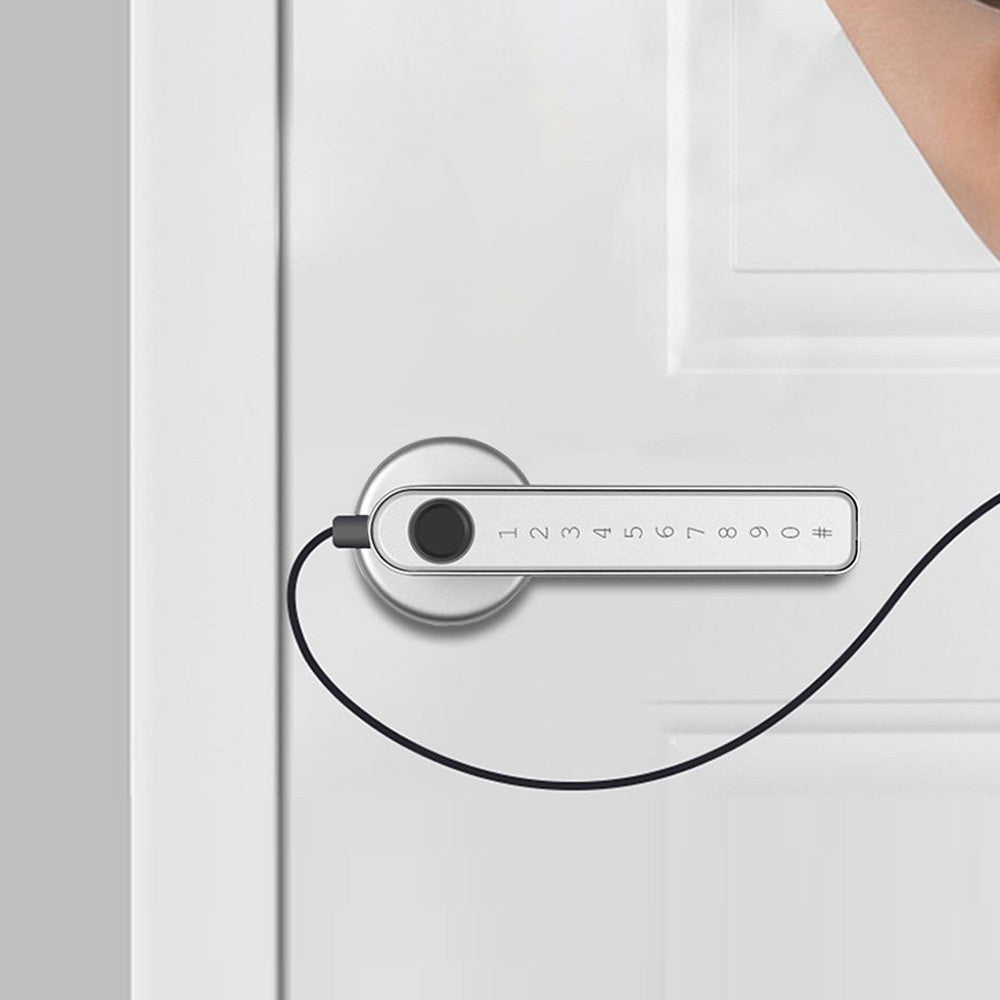 Silver Smart Fingerprint Door Lock Set Electronic Handle Door Lock Digital Password Door Lock
