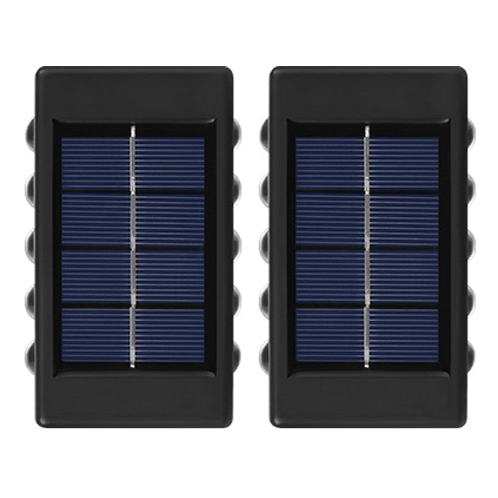 2 X 10LEDs Solar Wall Lights Water Resistant Fence Lights Outdoor Garden Yard Decor White Light